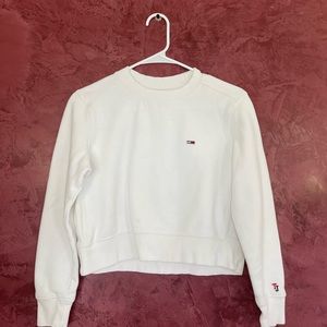 Tommy Jeans Girls White Pullover Sweatshirt
